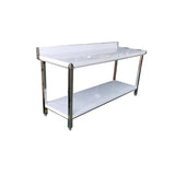 Square tube Worktable with Backsplash