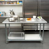 stainless steel Worktable with Backsplash