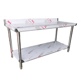 stainless steel Worktable with Backsplash