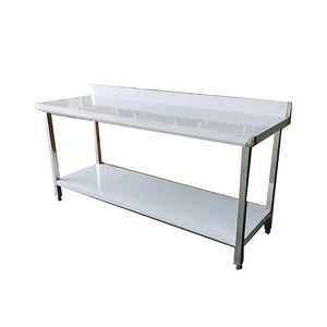 Square tube Worktable with Backsplash